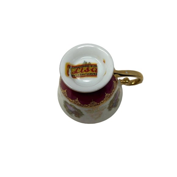 Vintage Victorian Courting Couple Demitasse Tea Cup and Saucer - Picture 7 of 8